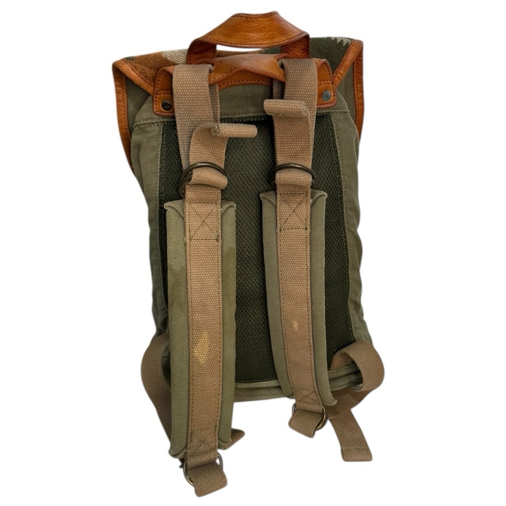 Pendleton Wool Canvas Leather Backpack Aztec Prin… - image 5